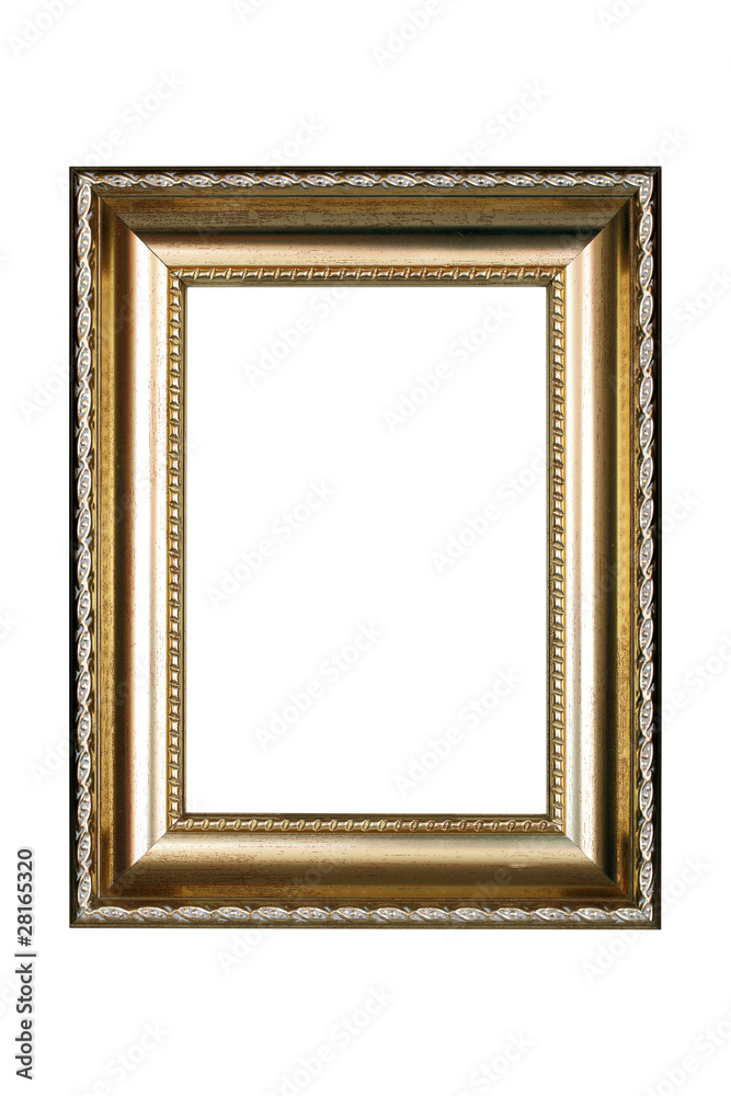 Gold frame on white background Gold frame on white background