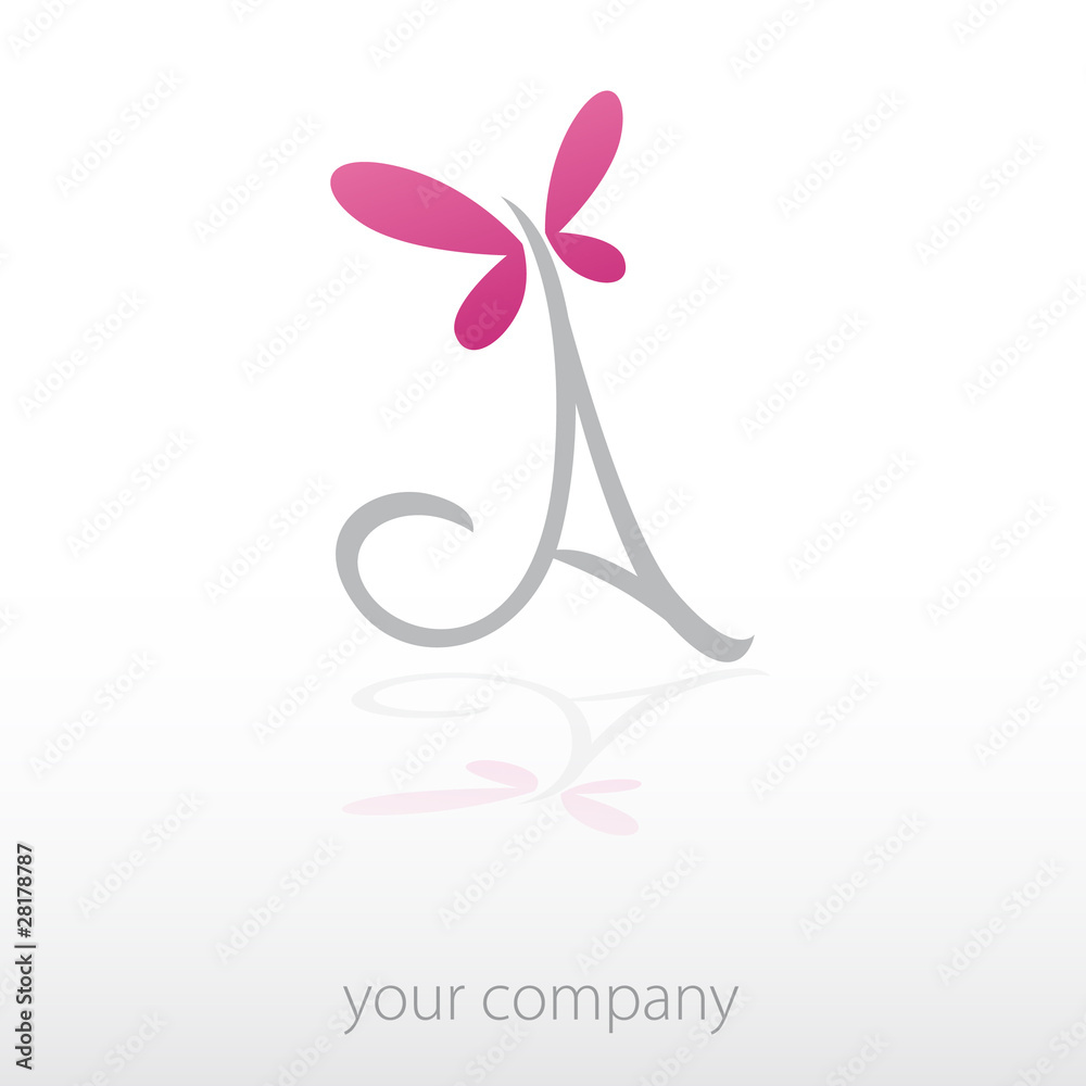 logo entreprise, lettre a, papillon