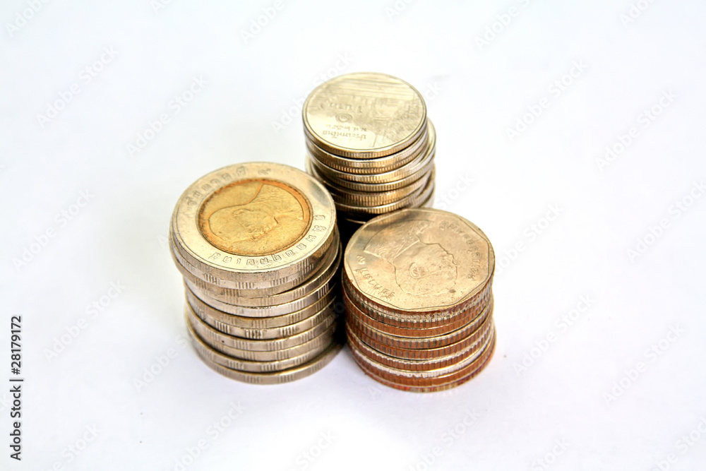 Thai coins isolated Thai coins isolated