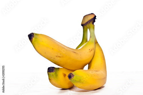 close up view of banana isolated