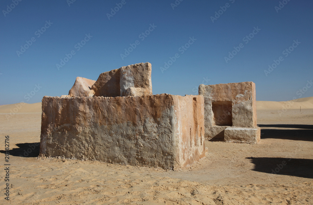 Abandoned decorations for shooting Star Wars movie