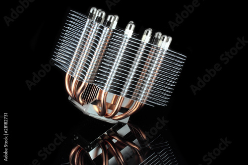 CPU Heat Sink Isolated on Black Background