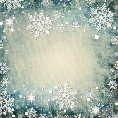 Abstract winter background with snowflakes and place for text