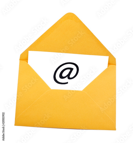 Email symbol in yellow envelope