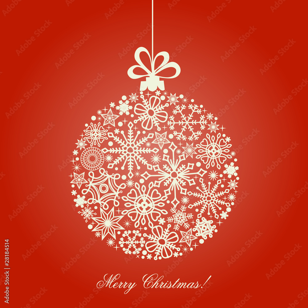 Christmas ball, snowflakes pattern Christmas ball, snowflakes pattern