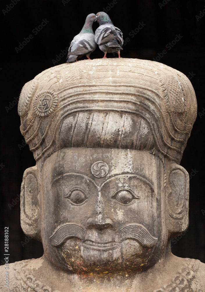 Hindu temple guardian statue