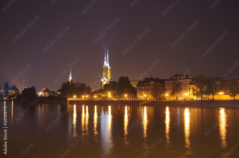 Obraz premium Wrocław nocą