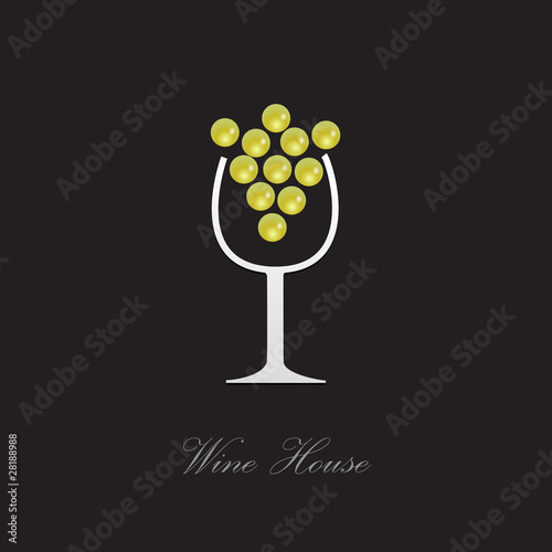 Logo Wine House on black background (vector)