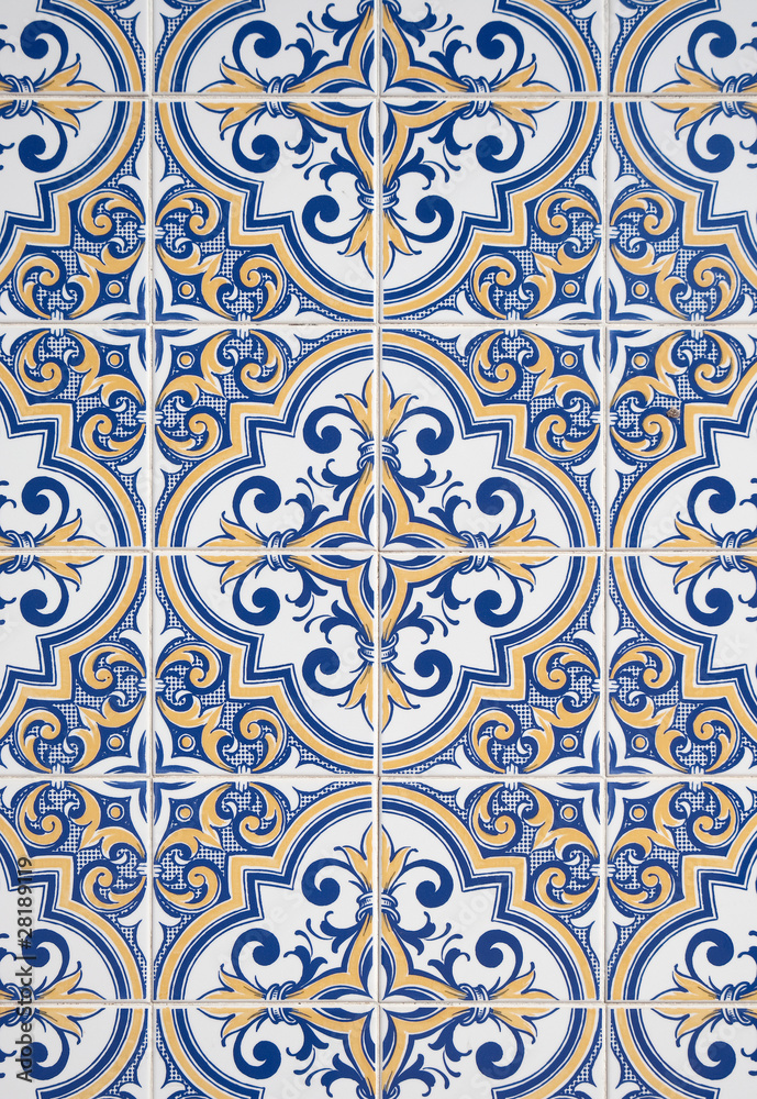 Traditional Portuguese glazed tiles Traditional Portuguese glazed tiles
