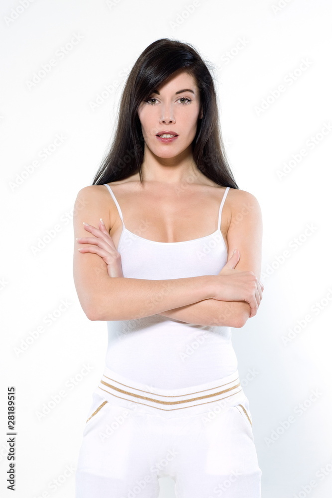 woman portraits in workout sportswear standing woman portraits in workout sportswear standing