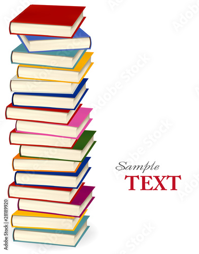 Stack of colorful books. Vector illustration.