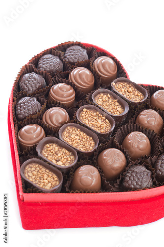 Heart shaped gift box having chocolates