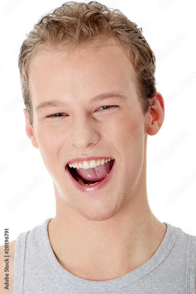 Portrait happy smiling man