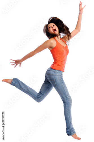 leaping motion woman