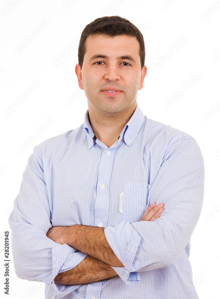 Happy young casual man portrait, isolated on white Happy young casual man portrait, isolated on white