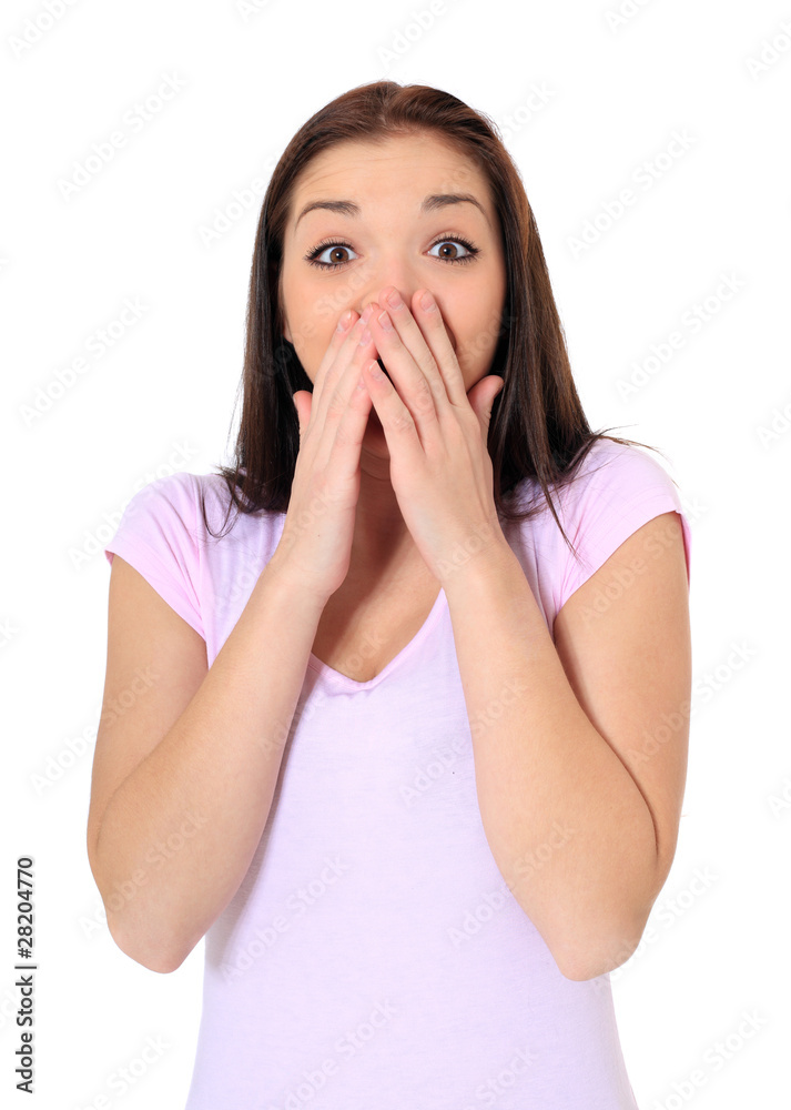 Attraktives Mädchen ist angenehm überrascht Attraktives Mädchen ist angenehm überrascht