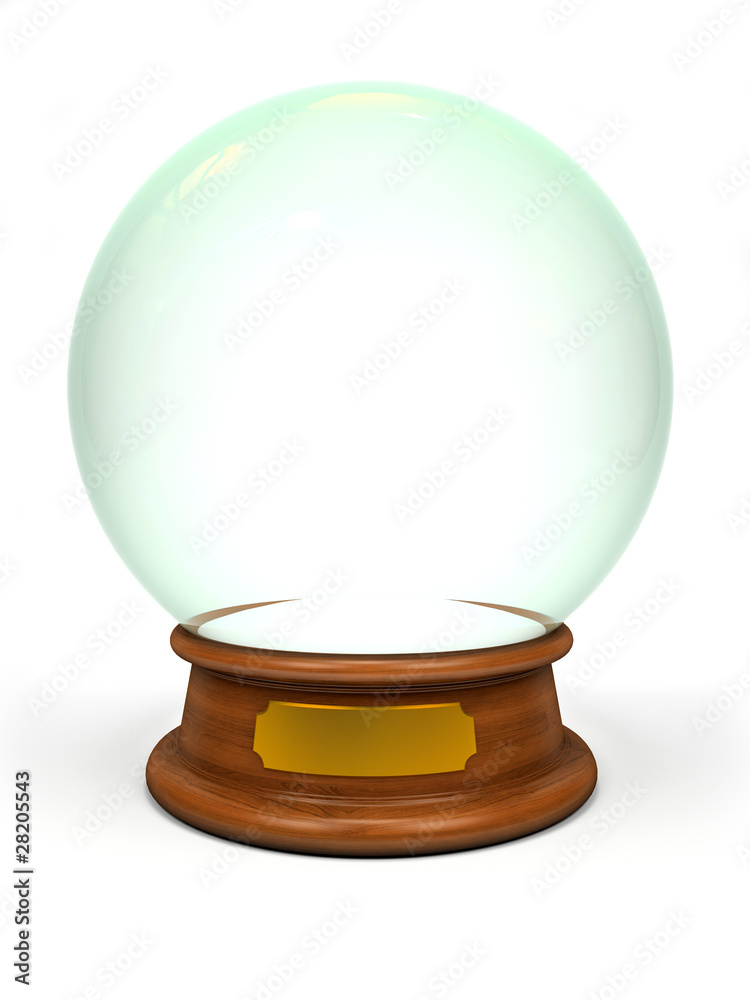 Empty snow globe isolated on white background Empty snow globe isolated on white background