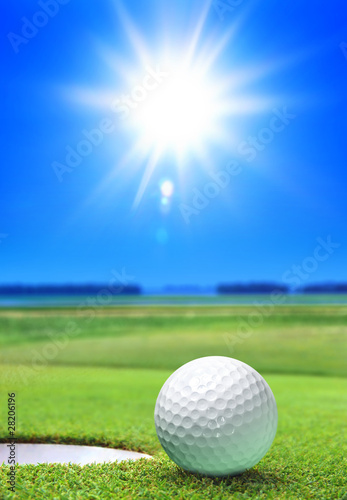 golf ball on green course