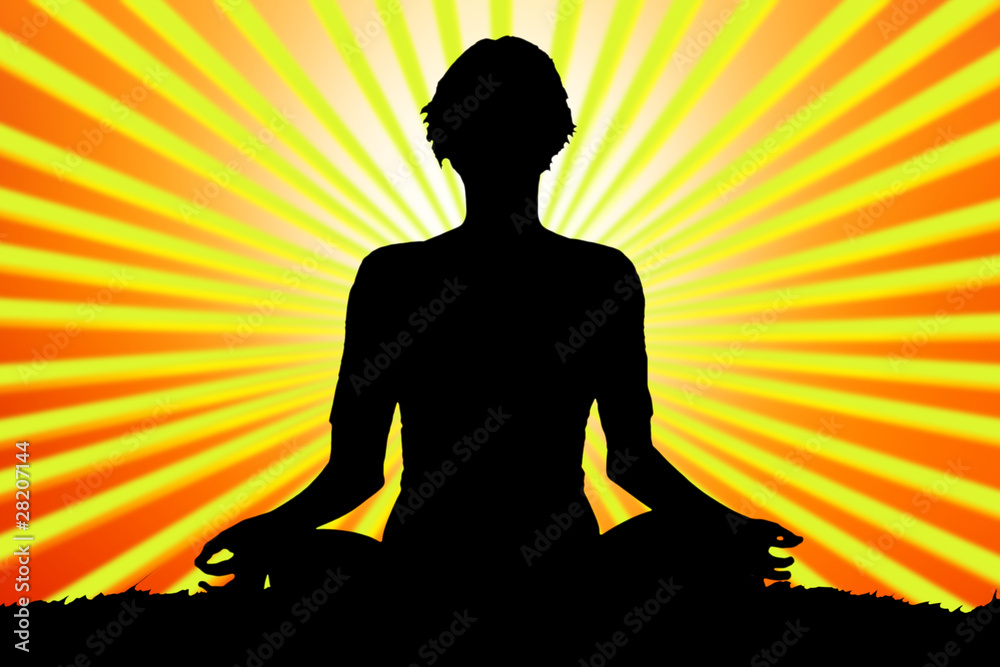 meditating woman silhouette