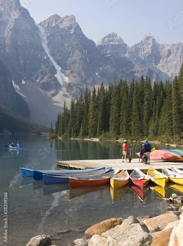 Lake Moraine, canoes, Banff National Park