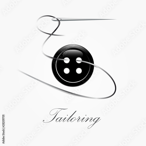 Logo tailoring on white background (vector) photo