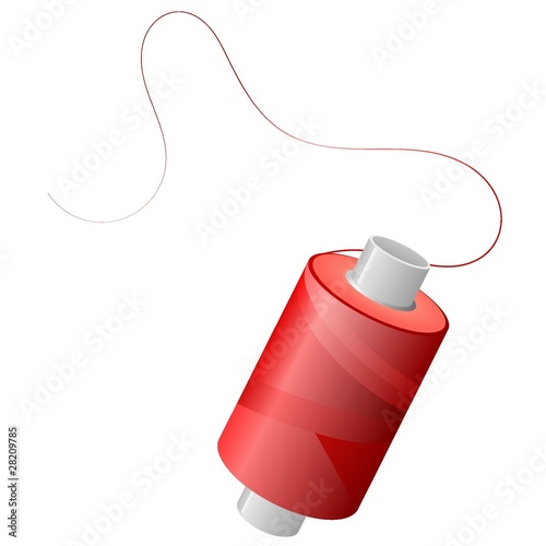 vector image coils of red thread