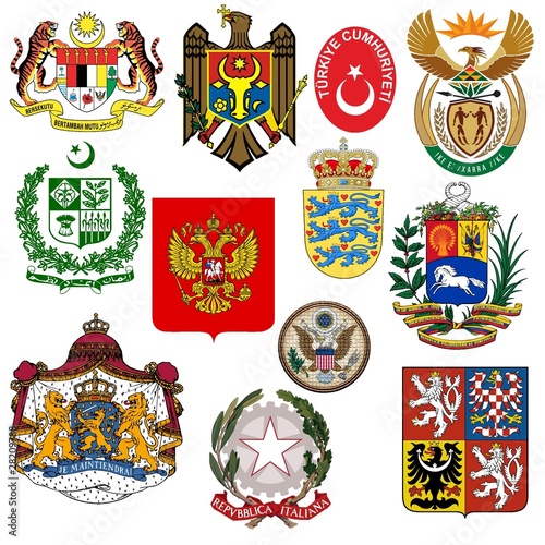 vector set of coats of arms