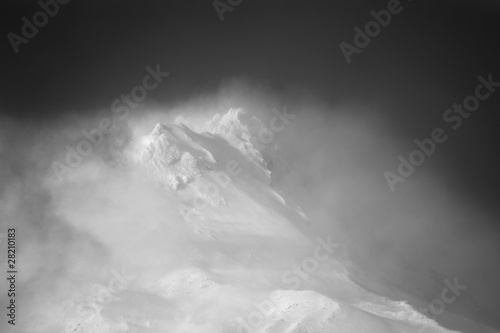 Snowy mountain peak