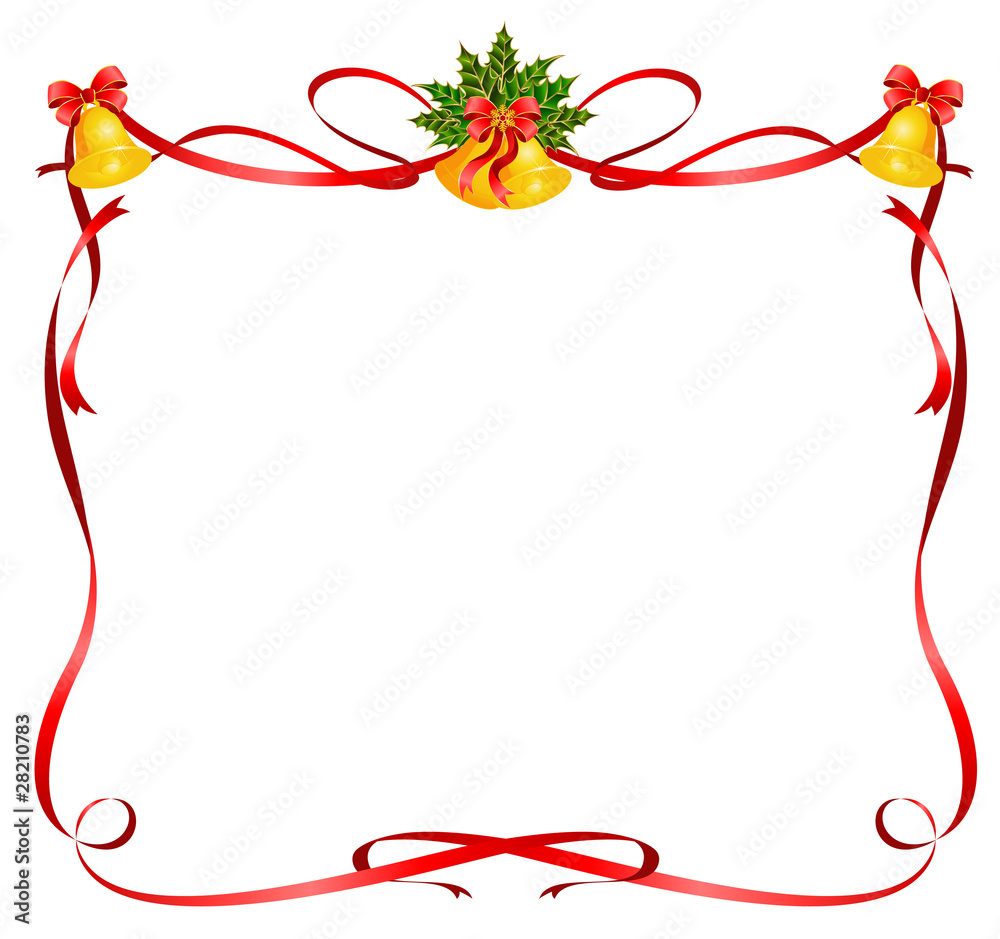christmas bluebell with bow on a white background christmas bluebell with bow on a white background