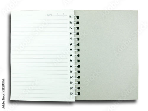 Notebook Paper on White Background