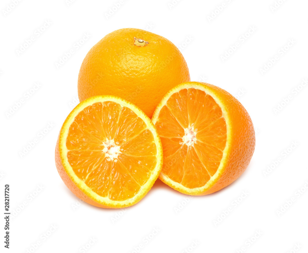 Close up of orange with another half Close up of orange with another half
