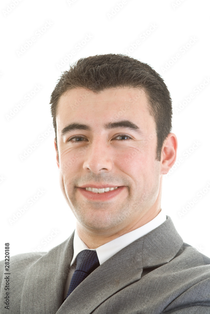 Head Shot of Caucasian Hispanic Man Smiling at Camera Head Shot of Caucasian Hispanic Man Smiling at Camera