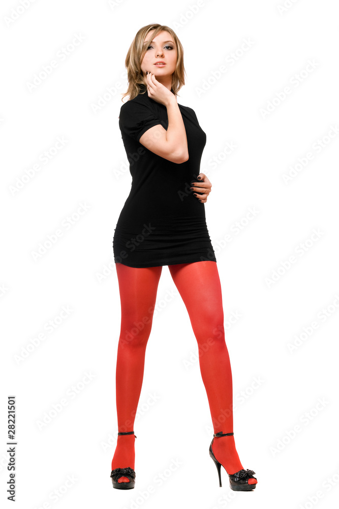 Attractive young woman in a black dress Attractive young woman in a black dress