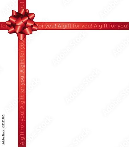 A gift for you. Ribbons and red bow.