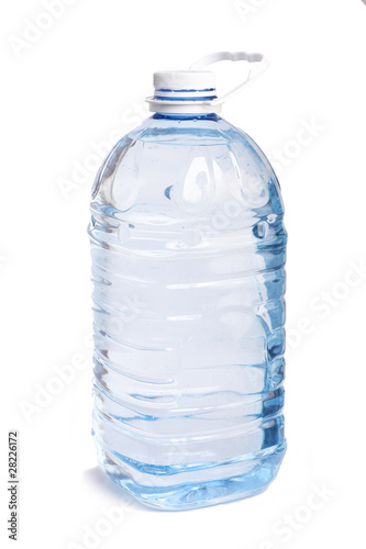 big bottle water on white background