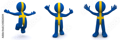 Photography 3d character textured with flag of Sweden