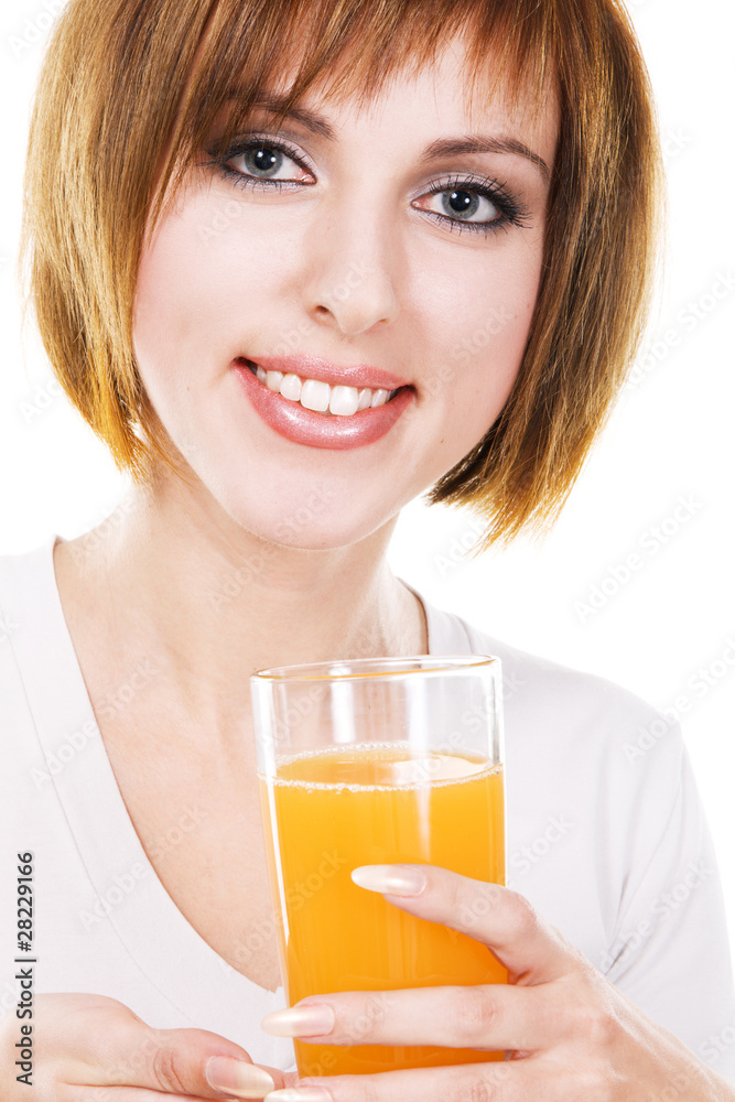 Lovely young woman with a glass of fresh juice Lovely young woman with a glass of fresh juice