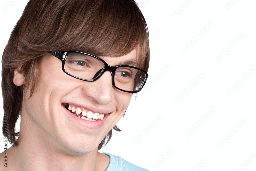 Portrait of young man in glasses isolated on white background Portrait of young man in glasses isolated on white background