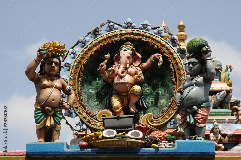 Ancient Ganesha sculpture at tempel in Chennai
