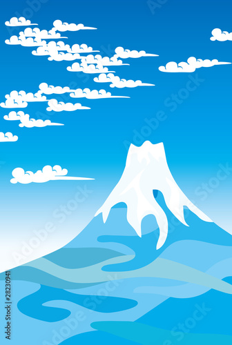 Blue sky and Mount Fuji