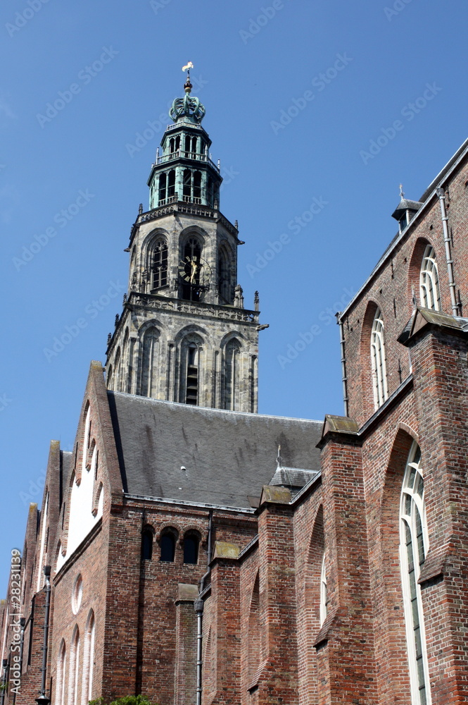 Martini Church with tower in Groningen in the Netherlands