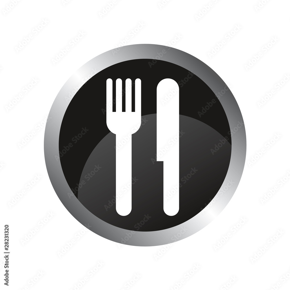 Icone vecteur web illustration fourchette couteau Icone vecteur web illustration fourchette couteau