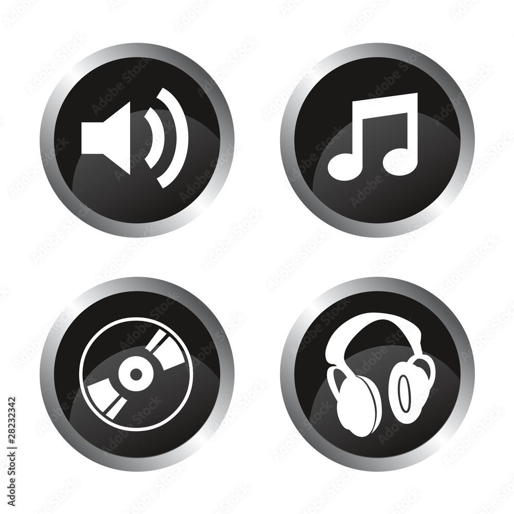 Icone vecteur web illustration musique Icone vecteur web illustration musique