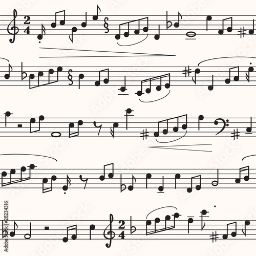 Seamless texture in form of music sheet