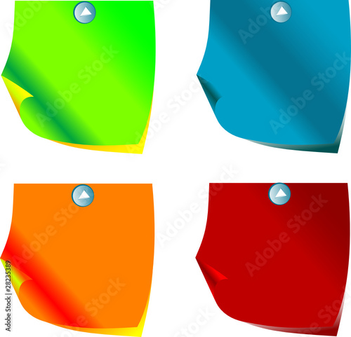 Colored notes isolated on white background vector