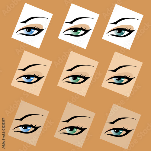 beautiful female eye concept in different colors