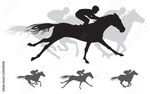 Horse race vector Silhouettes