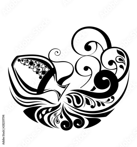 Zodiac Wheel with sign of Aquarius