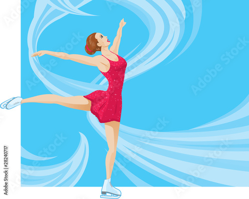 Figure Skater on a flowing background.