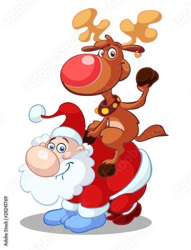 santa and rudolf